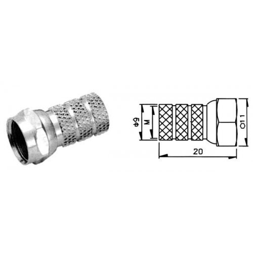 Κονέκτορας F αρσενικό RG6 TWIST-ON V7210C Ultimax