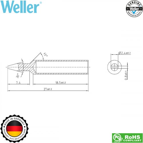 Μύτη κολλητηριού 2.4x0.8mm XNT B T0054485799 Weller