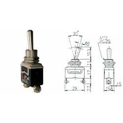 Διακόπτης toggle mini ON-OFF 10A 250V 2P HY29H