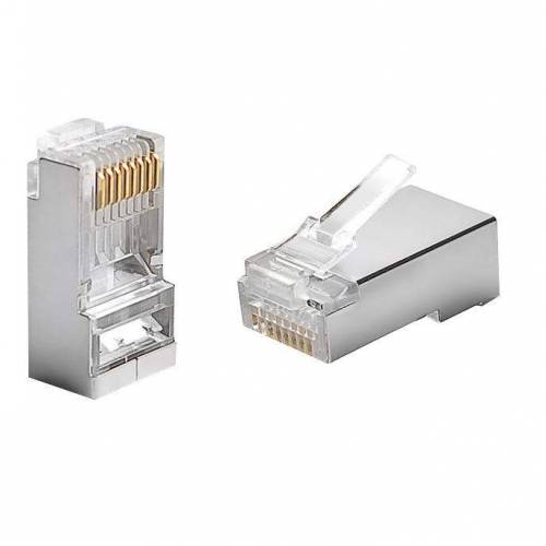 Φις τηλεφωνικό 8P8CS RJ45 + θωράκιση αρσενικό CAT-6 YH-8606