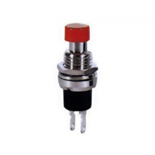 Διακόπτης μπουτόν mini push off Φ7 6A 250V 2P PB-308C κόκκινος χωρίς λυχνία