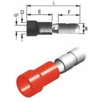 Ακροδέκτης κουμπωτός κόκκινος αρσενικός με μόνωση BD1-4V CHS