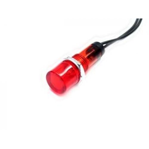 Ενδεικτικό κόκκινο neon PL1002 24V Φ10mm με καλώδιο