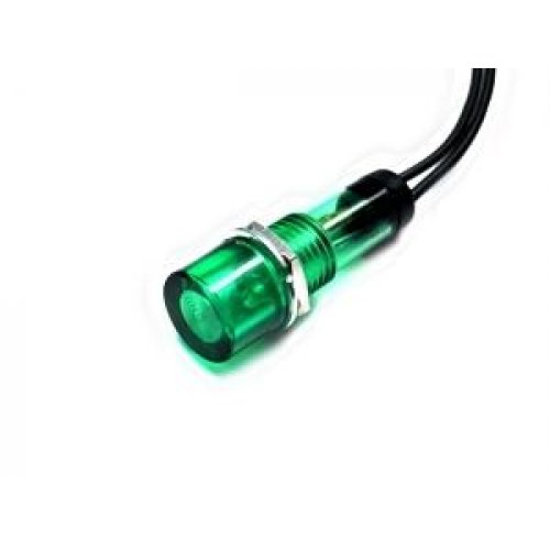 Ενδεικτικό πράσινο neon PL1002 24V Φ10mm με καλώδιο