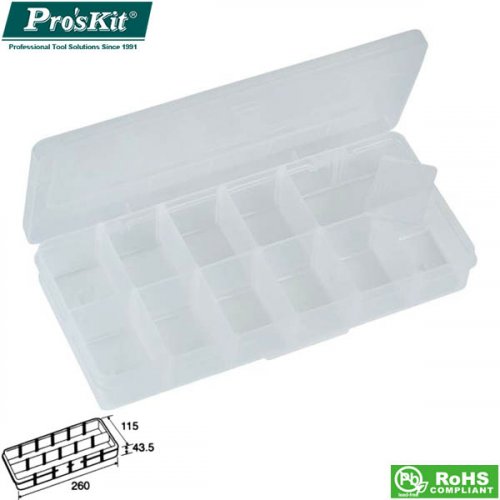 Κουτί πλαστικό με χωρίσματα 260x115x43.5mm 203-132F Pro'skit