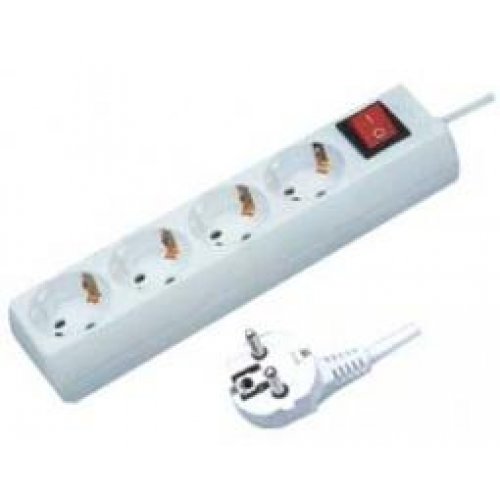 Πολύπριζο 4 σούκο 3x1.5mm 5m KF-04K με διακόπτη