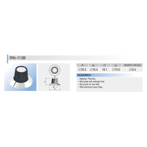 Κουμπί πλαστικό 6,4mm/15mm RN-113B SCI