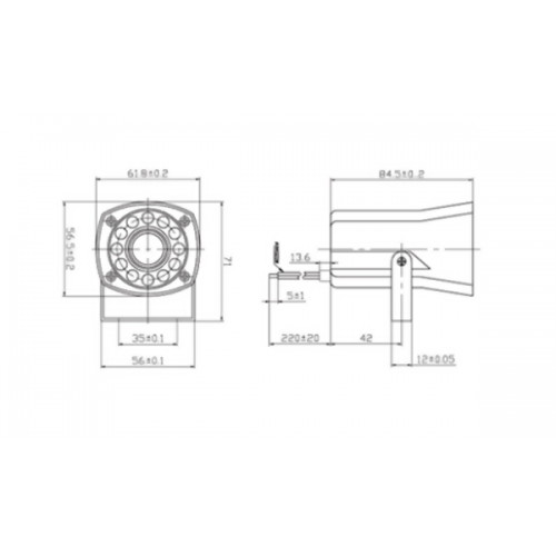 Σειρήνα Buzzer 12V DC 105dB 84.5x61.8x71mm μαύρη IP54 KPS-G6210 KEP