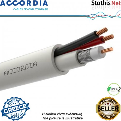 Καλώδιο σύνθετο για CCTV 1 mini RG59 + 2x0.50mm² CC-100 λευκό ACCORDIA Καλώδιο σύνθετο για CCTV 1 mini RG59 + 2x0.50mm² CC-100 λευκό ACCORDIA
