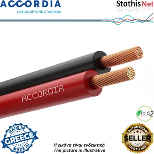 Καλώδιο ηχείων κόκκινο/μαύρο 2x0.50mm ACCORDIA