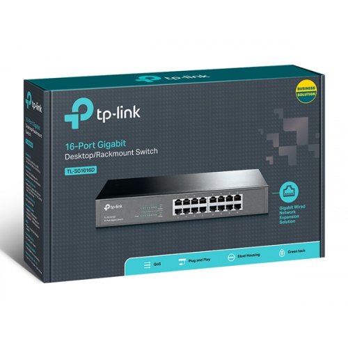 Switch 16-Port 10/100/1000Mbps TL-SG1016D + rackmount TP-LINK