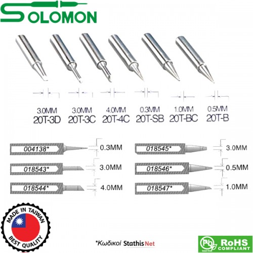 Μύτη κολλητηρίου 0.3mm 20T-SB για το κολλητήρι SL-20CMC Solomon