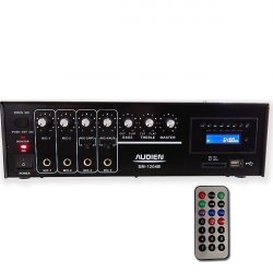 Ενισχυτής μικροφωνικός 12VDC + 230VAC 55W 100V 4xMIC/USB/FM SM-1204B AUDIEN