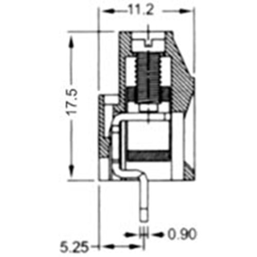 Κλέμα τυπωμένου 2Pins pitch 5mm ασανσέρ πράσινη XY129V-B Xinya