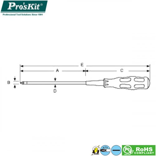 Κατσαβίδι μαγνητικό ίσιο 5x150mm 89416A Pro'sKit