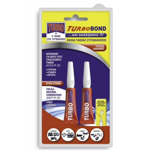 Κόλλα turbo Bond 3gr + 3gr Gel blister 2pcs 88033