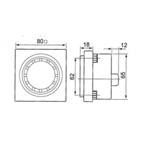 Σειρήνα buzzer χωνευτή 230V AC 90dB 80x80mm γκρι HRB-P80 (C-F80) CNTD