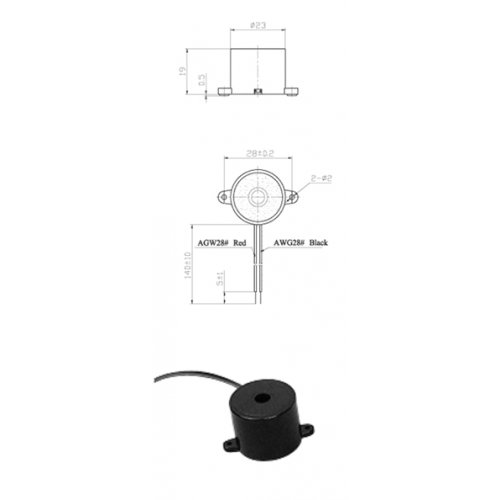 Buzzer με καλώδιο 9VDC 88DB KPI-G2312L