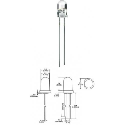 Led 5mm υψηλής φωτεινότητας διάφανο-μπλε 2100mcd VBC-50032