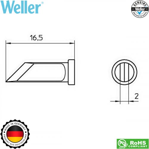 Μύτη κολλητηριού 2mm LT KNSL T0054451999 Weller