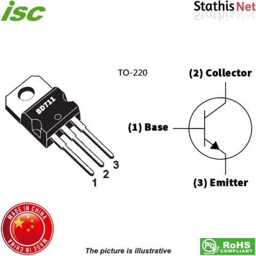 Transistor 100V 12A 75W NPN TO-220 BD711 iscsemi
