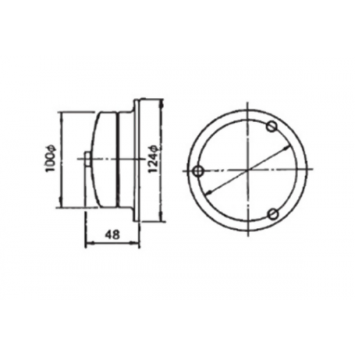 Σειρήνα κουδούνι 12V DC 105dB 124x48mm μεταλλική IP40 BL-100 KZE