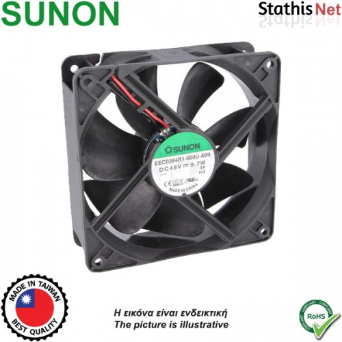 Ανεμιστήρας 48V DC 120x120x38mm EEC0384B2 2 ρουλεμάν SUNON