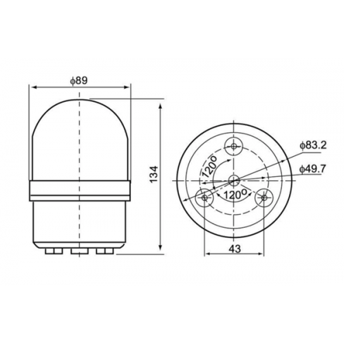 Φάρος μικρός LED strobe 24V DC περιστρεφόμενος 89x134mm πράσινος IP40 C-1081 CNTD