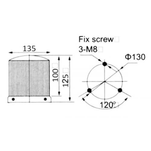Φάρος μεσαίος LED strobe περιστρεφόμενος 12V DC 135x125mm πράσινος IP40 C-400 CNTD