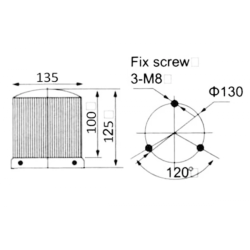Φάρος μεσαίος LED strobe περιστρεφόμενος 24V DC 135x125mm πράσινος IP40 C-400 CNTD