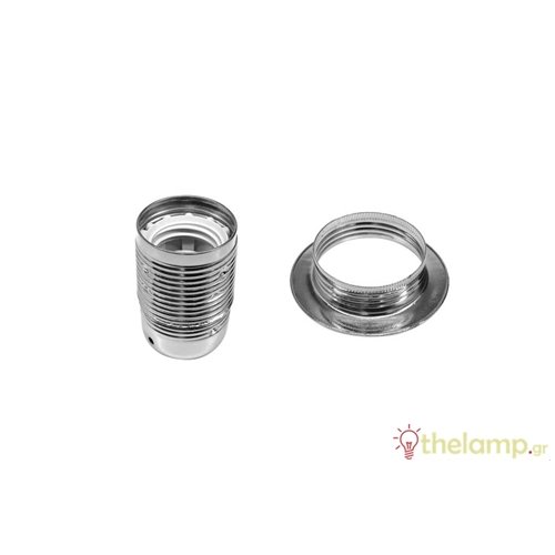 Ντουί E27 ορειχάλκινο nikel M10 (1/8'') με 2 ροδέλες