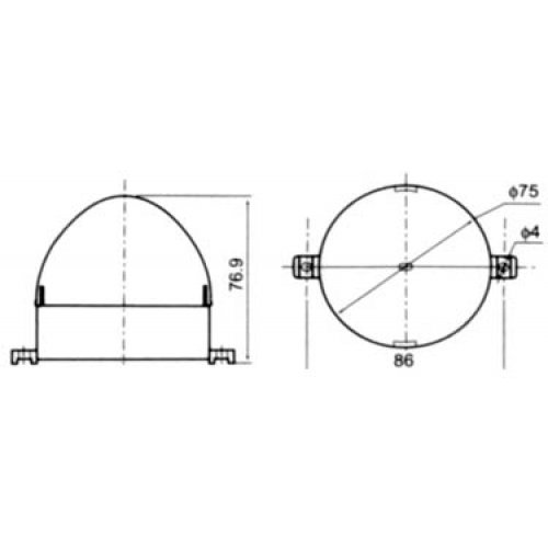 Φάρος LED strobe μικρός 230VAC μπλέ 85X75mm LTD3072