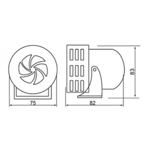 Σειρήνα mini περιστροφική 24V DC 100dB 82x83x75mm μεταλλική κόκκινη IP40 MS-190 CNTD
