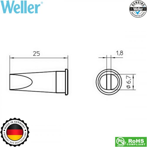 Μύτη κολλητηριού 6.7x1.8mm LHT E T0054445199 Weller