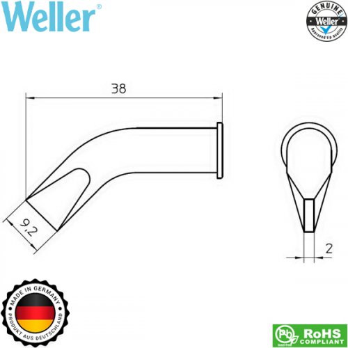 Μύτη κολλητηριού 9.2x2mm LHT FX T0054446099 Weller