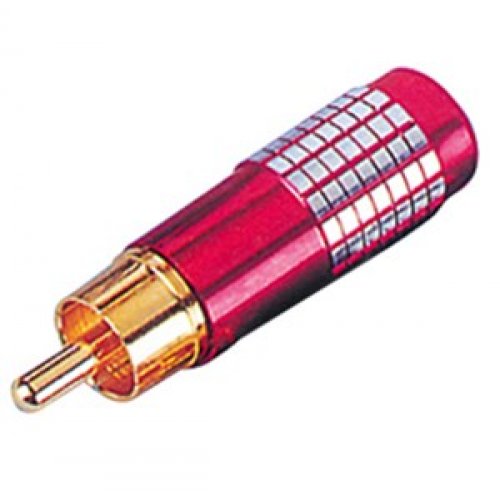 Κονέκτορας RCA επίχρυσος 7mm αλουμίνιο αρσενικός κόκκινος LZ518 Ultimax