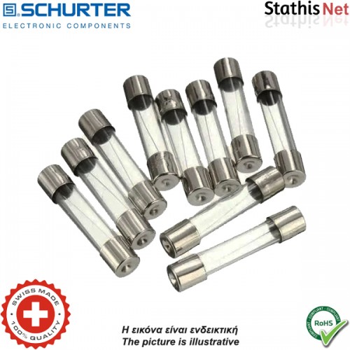 Ασφάλεια γυαλάκι 5x20mm βραδείας 0.08Α S1021 Schurter