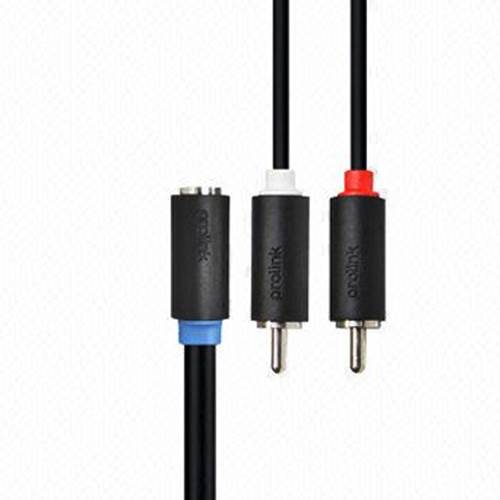 Καλώδιο καρφί 3.5mm stereo θηλυκό -> 2xRCA αρσενικά 0.30cm PB-153 Prolink