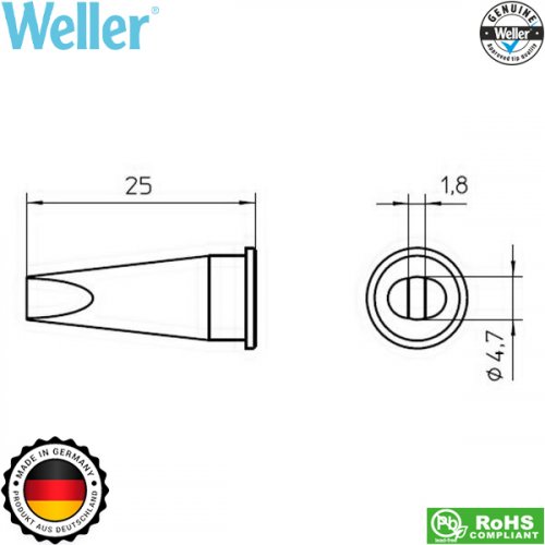 Μύτη κολλητηριού 4.7x1.8mm LHT D T0054445299 Weller