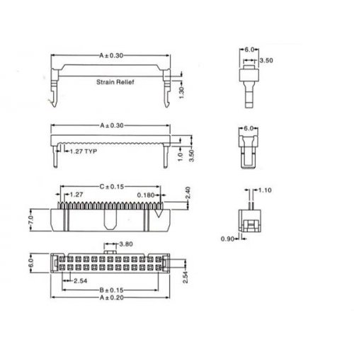 Κονέκτορας IDC θηλυκός 16pin δύο σειρών FC-16P