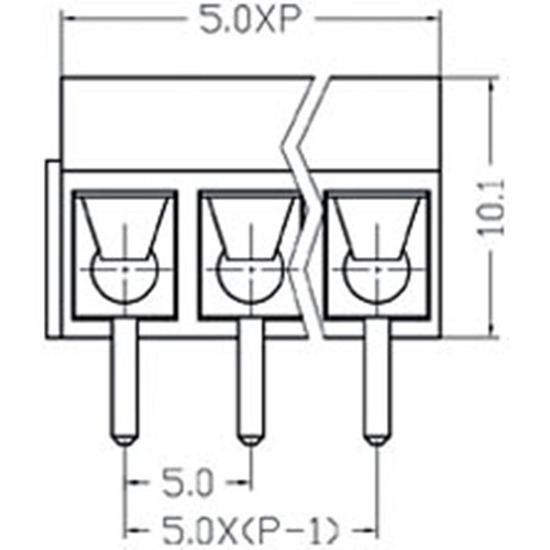 Κλέμα τυπωμένου 2Pins 5mm μπλέ XY301V-A-2P Xinya