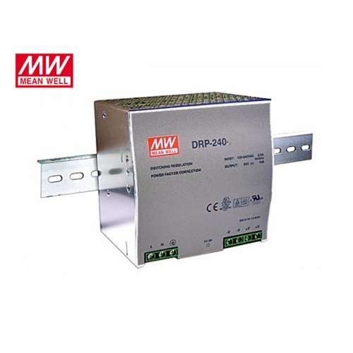 Τροφοδοτικό ράγας 230V IN -> OUT 24VDC 240W 10A PFC DRP240-24 Mean Well