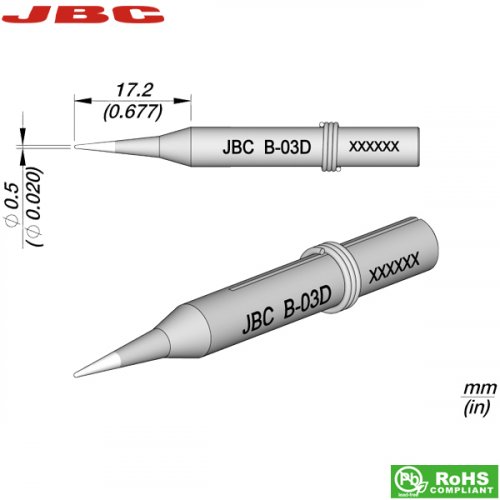 Μύτη κολλητηριού 0.5mm B-03D JBC