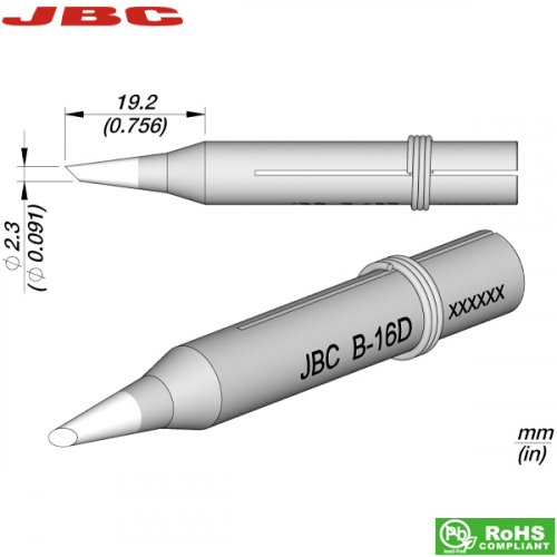 Μύτη κολλητηριού 2.3mm Β-16D JBC