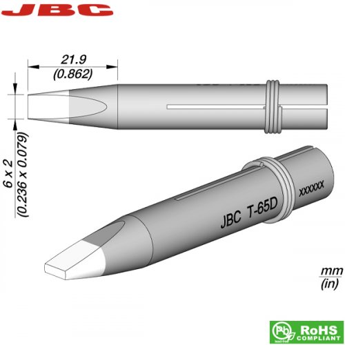 Μύτη κολλητηριού 6x2mm Τ-65D JBC