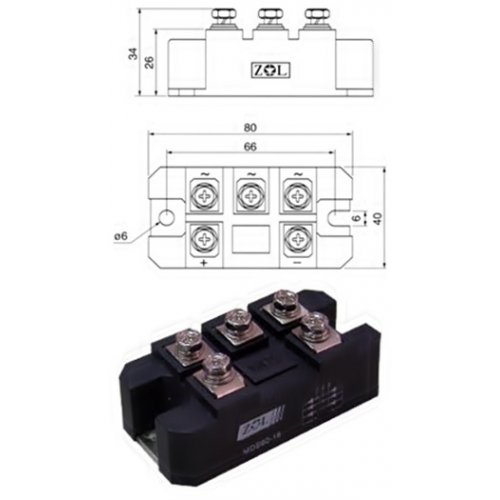 Γέφυρα τριφασική module MDS50-12 50A 1200V