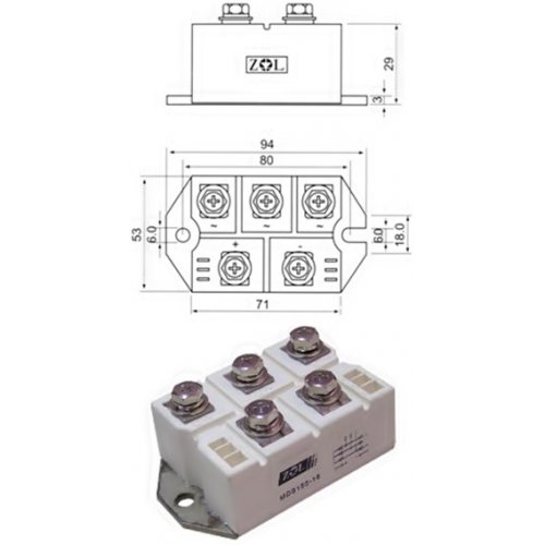 Γέφυρα τριφασική module MDS150-16 150A 1600V