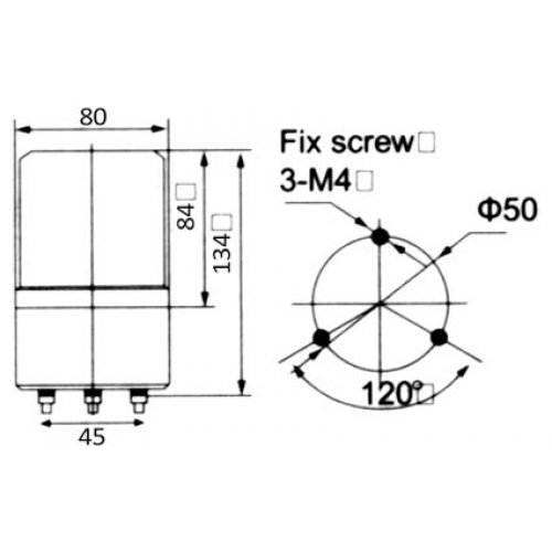 Φάρος μεσαίος LED 24VDC μπλέ περιστρεφόμενος 89x134mm (C-1081) LTD1081