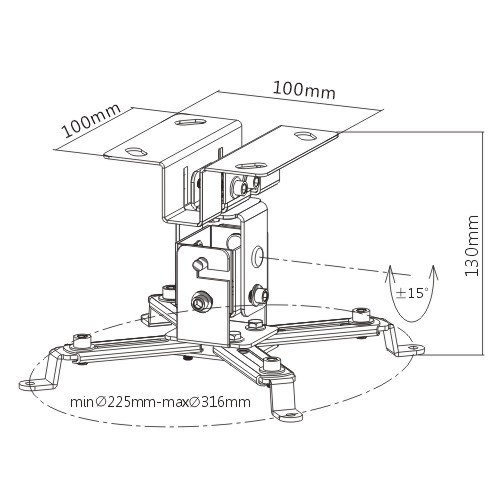 Βάση Projector Οροφής PRB-2S Brateck