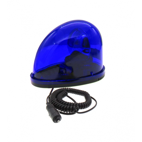 Φάρος neon 12V DC περιστρεφόμενος με σειρήνα & φις αυτοκινήτου 185x134mm μπλε IP40 LTD1201J KZE